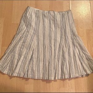 Striped A-line Midi/ Knee-Length Skirt